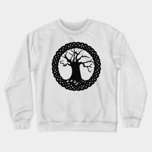 Tree of life with celtic knot border in black Crewneck Sweatshirt